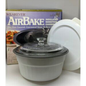 NIB WearEver AirBake 2.5 Qt Insulated Nonstick Casserole Dish W/ Lid & Base